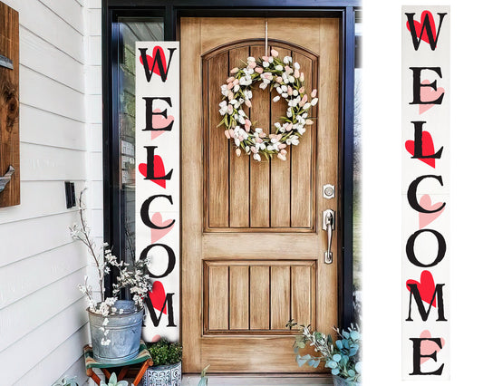 72in Outdoor Valentine's Day Welcome Sign for Front Door, 6ft Welcome Sign,Welcome Sign for Front Porch Standing