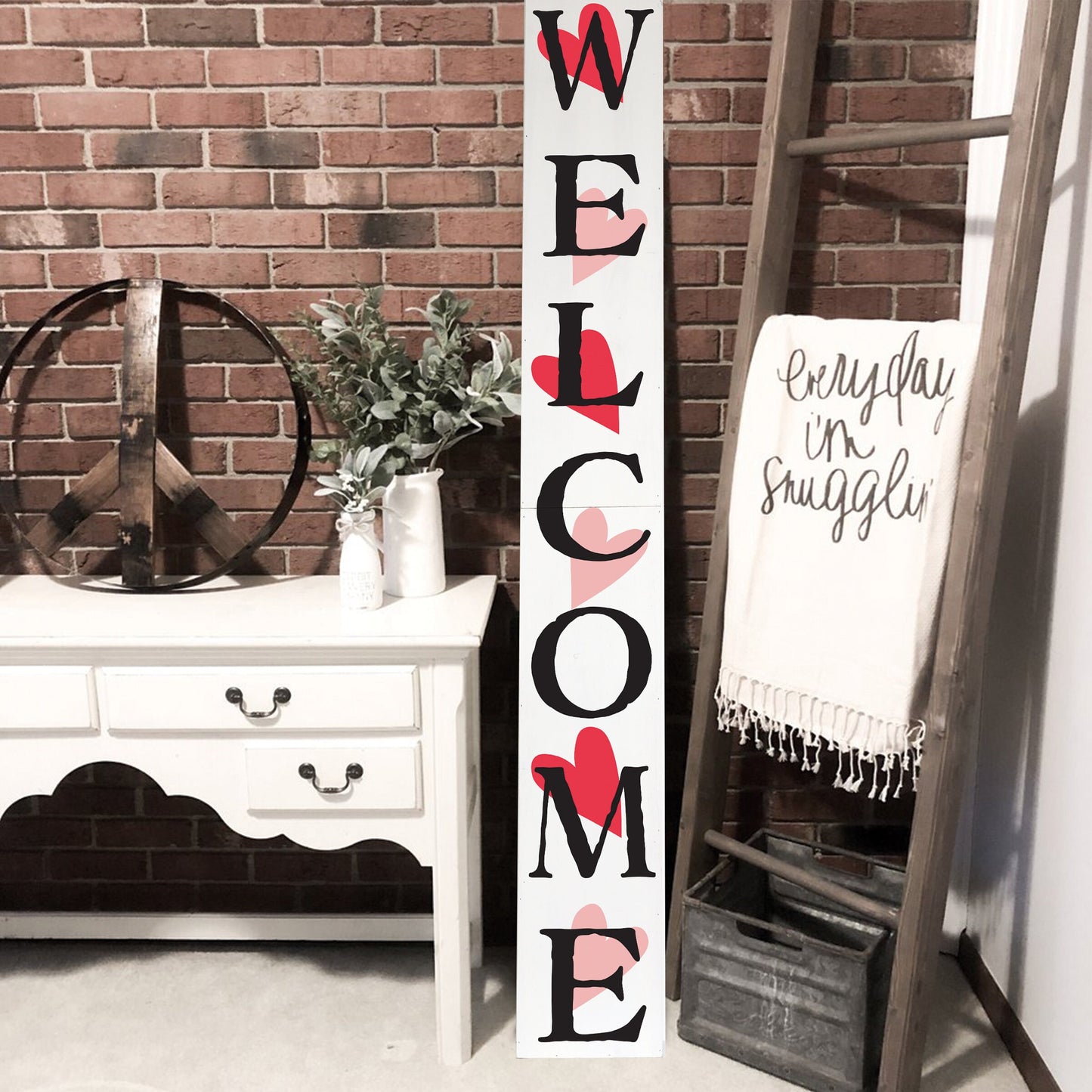 72in Outdoor Valentine's Day Welcome Sign for Front Door, 6ft Welcome Sign,Welcome Sign for Front Porch Standing