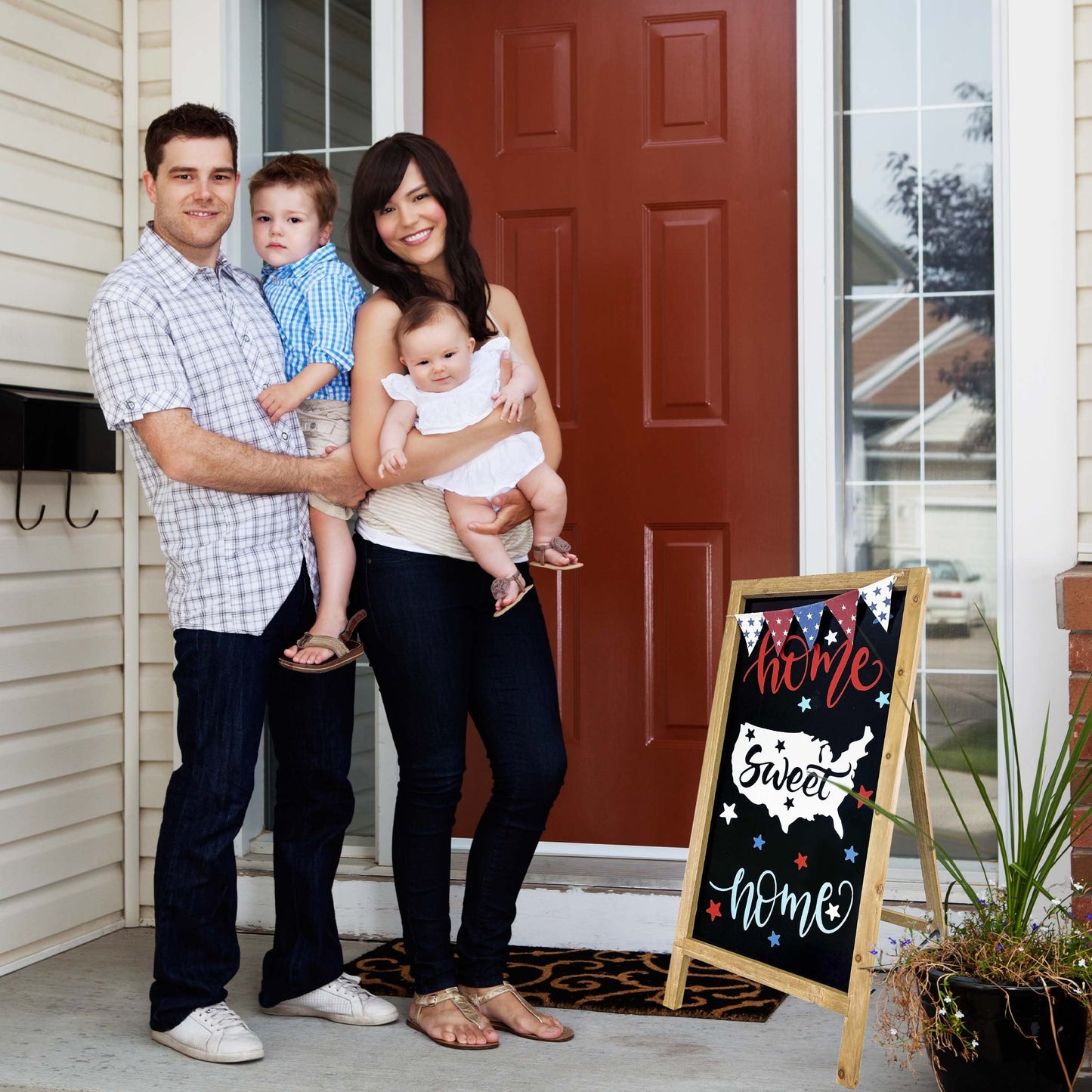 Americana Home Sweet Home Easel Sign - Perfect 4th of July Decoration