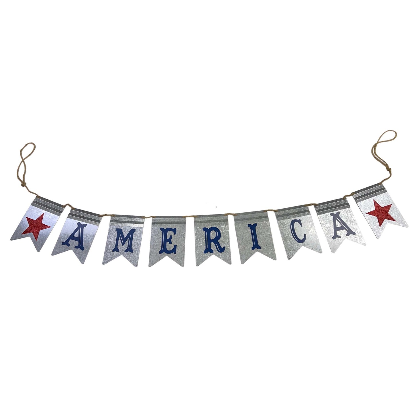 America Metal Hanging Banner  Patriotic American Flag Wall Decor for 4th of July Holidays