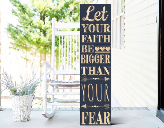 36in Christian Motivational Wooden Porch Sign | Inspirational Front Door Wall Decor | Positive & Uplifting Atmosphere