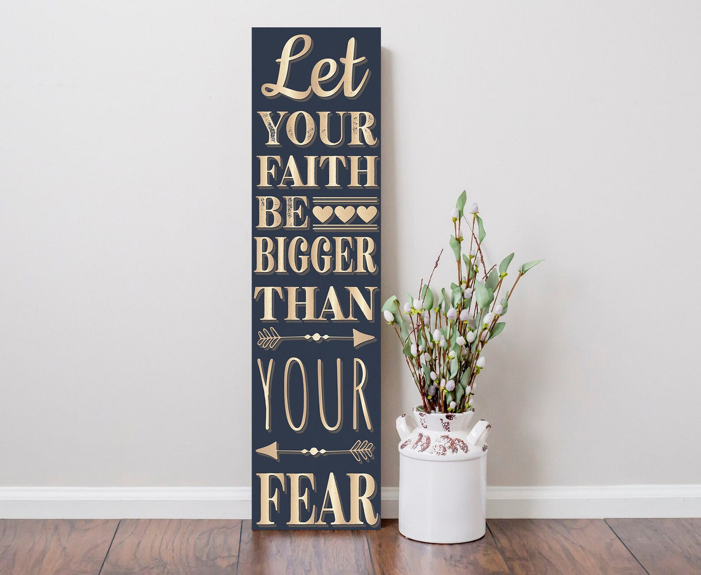 36in Christian Motivational Wooden Porch Sign | Inspirational Front Door Wall Decor | Positive & Uplifting Atmosphere