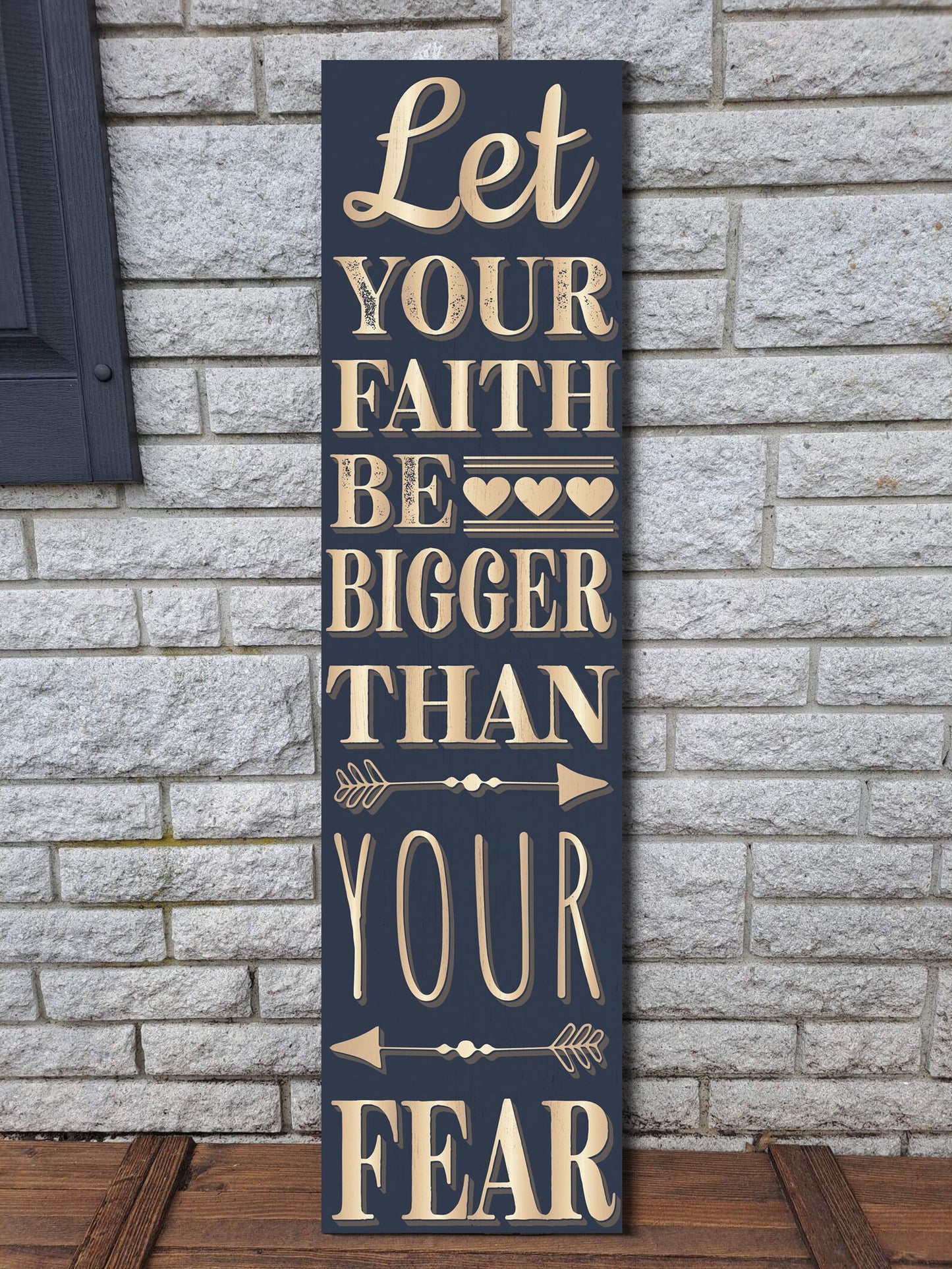 36in Christian Motivational Wooden Porch Sign | Inspirational Front Door Wall Decor | Positive & Uplifting Atmosphere