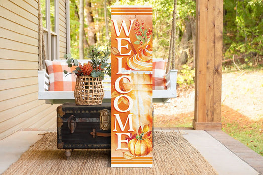 36-Inch “Welcome to Drink” Fall Porch Sign - Festive Outdoor Party Decor | Fall Entryway Decoration | Autumn Home Accent | Seasonal Porch Sign