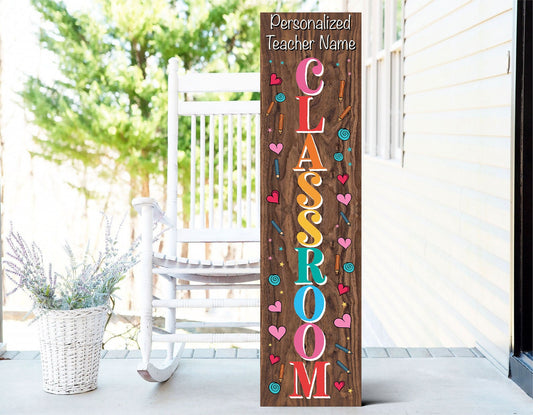 36in Personalized Teacher Name Classroom Door Sign - Teacher Gifts, Teachers Appreciation Gift, Classroom Door Hanger, Classroom Decor