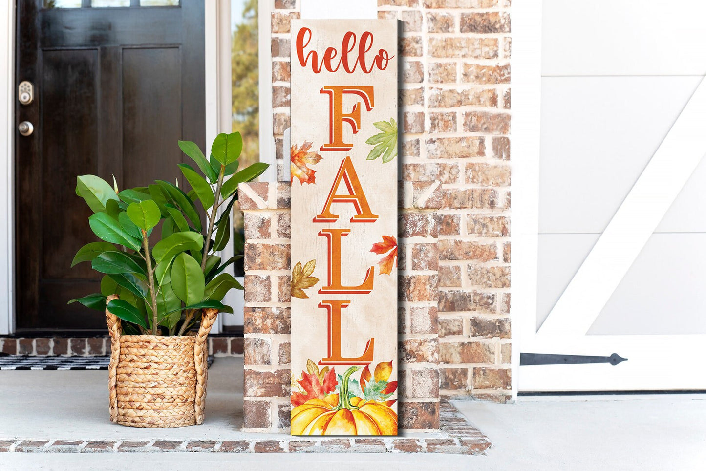 36in "Hello Fall" Porch Sign - Festive Outdoor Party Decor - Handcrafted Wooden Display - Autumn Home Accent