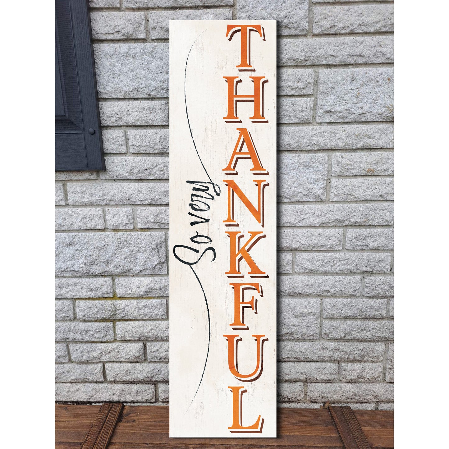 36-Inch "So Very Thankful" Thanksgiving Porch Sign - Wooden Decor - Festive Fall Display for Front Door or Entryway