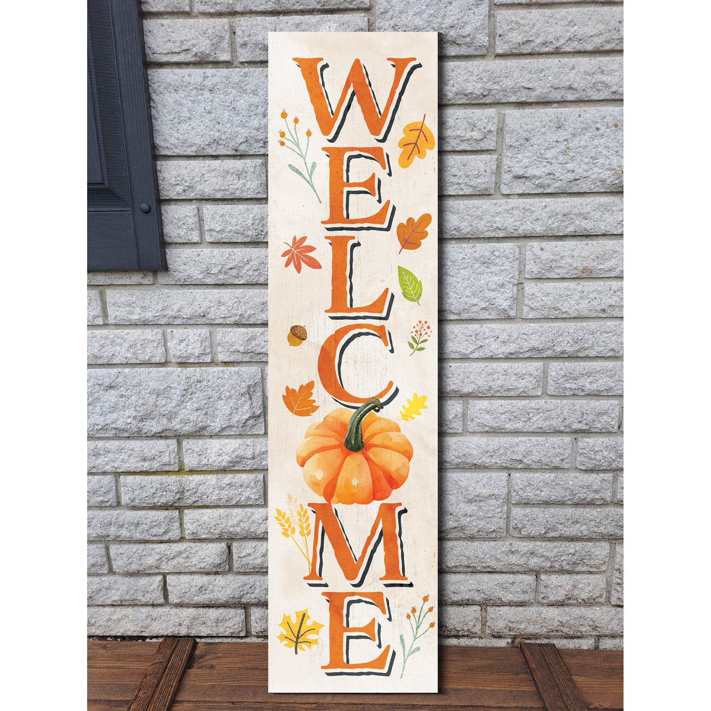 36in "Welcome" Fall Porch Sign - Rustic Harvest Decor for Front Door Display during Thanksgiving Celebrations