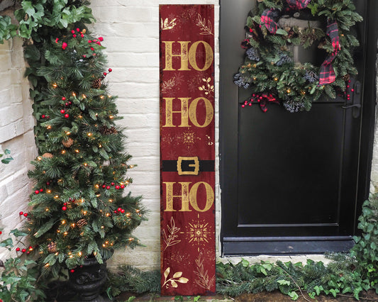 48in "Ho Ho Ho" Christmas Porch Sign - Front Porch Christmas Decor Welcome Sign, Rustic Modern Farmhouse Entryway Board