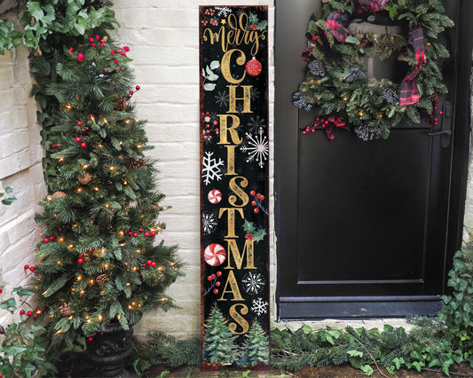 Merry Christmas Porch Sign | Modern Farmhouse Welcome Sign | Front Porch Holiday Decoration | 3 Sizes