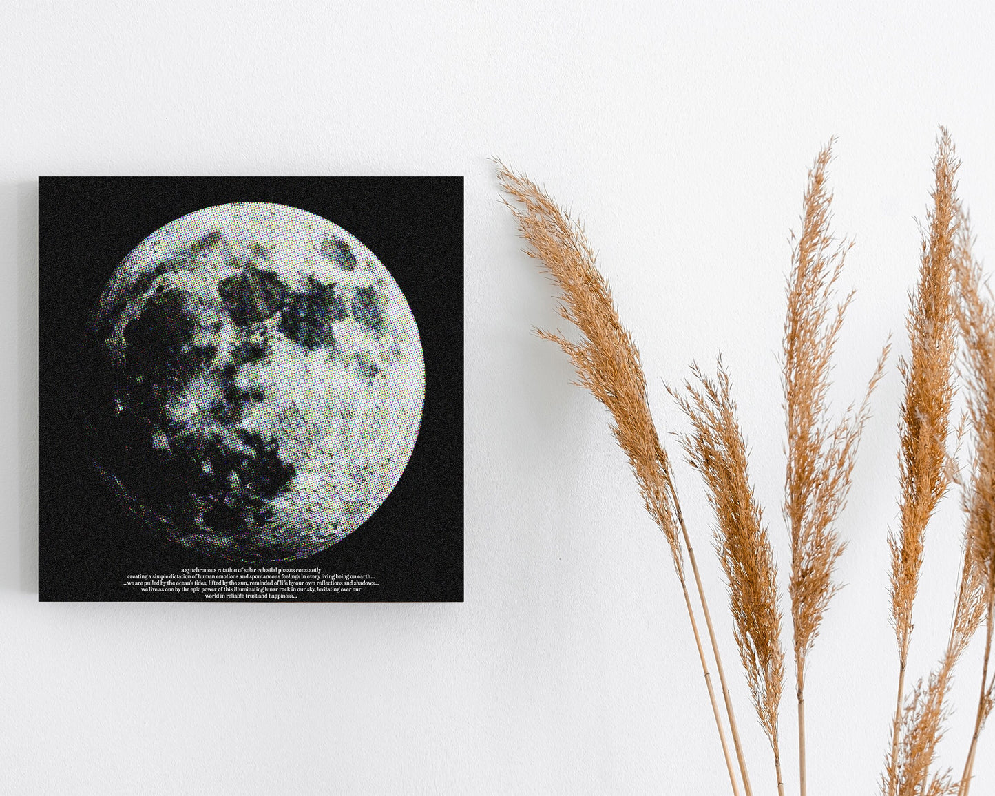 12in Full Moon Canvas Wall Art, Moon Wall Decor, Full Moon Canvas Printing, Moon Square Canvas Wall Art, Modern Living Room Decor