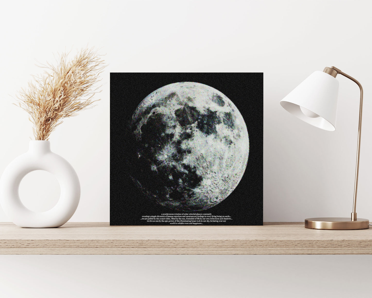 12in Full Moon Canvas Wall Art, Moon Wall Decor, Full Moon Canvas Printing, Moon Square Canvas Wall Art, Modern Living Room Decor