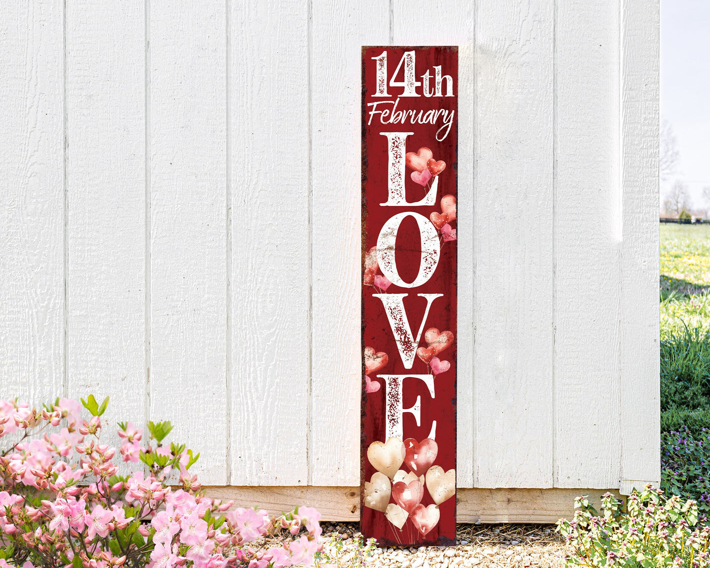 48in 'LOVE' Valentine's Day Porch Sign, Front Porch Valentine's Welcome Sign