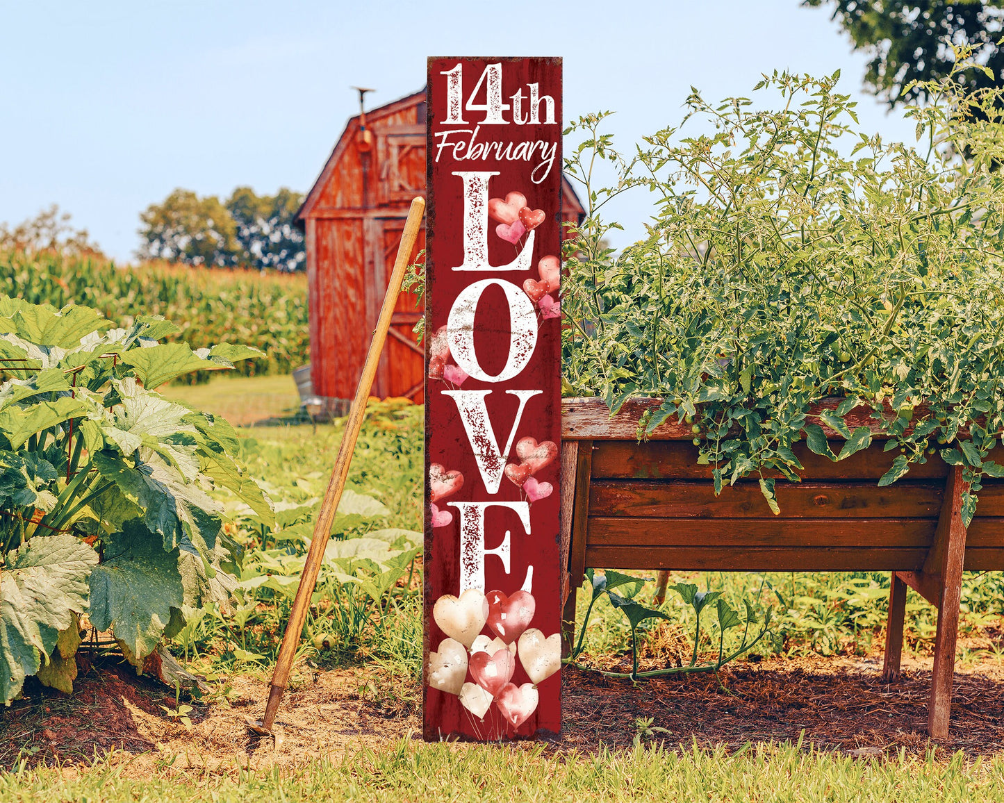 48in 'LOVE' Valentine's Day Porch Sign, Front Porch Valentine's Welcome Sign