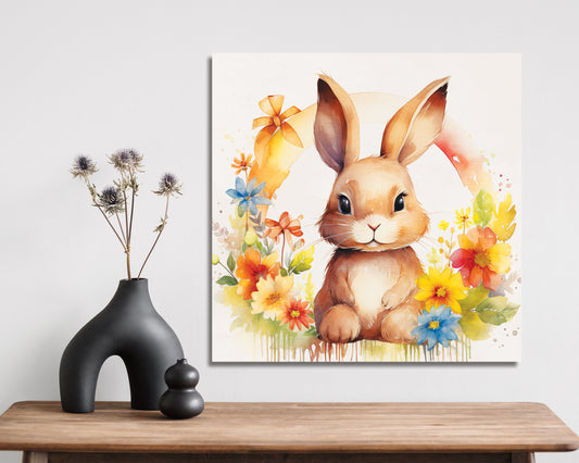 12in Square Easter Canvas Sign | UV Print |  Farmhouse Decor | Perfect for Mantel and Entryway