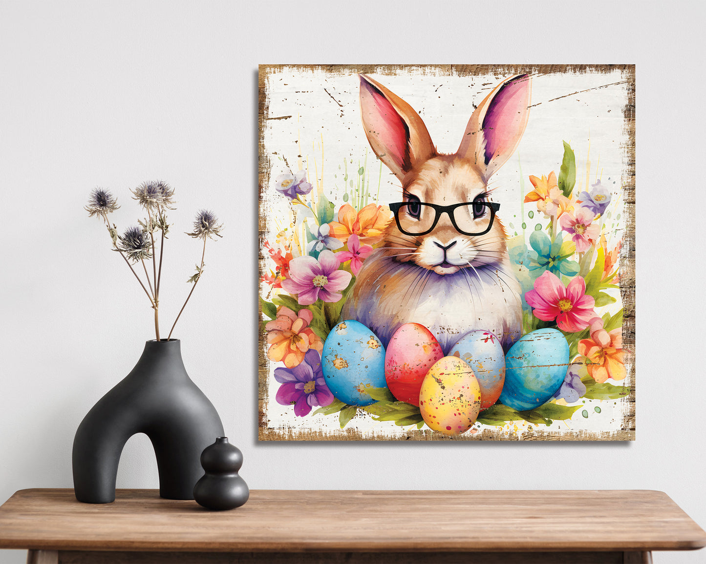 12in Easter Day Canvas, Vintage Decor, Modern Farmhouse Mantel Entryway Decor, Easter Wall Decor