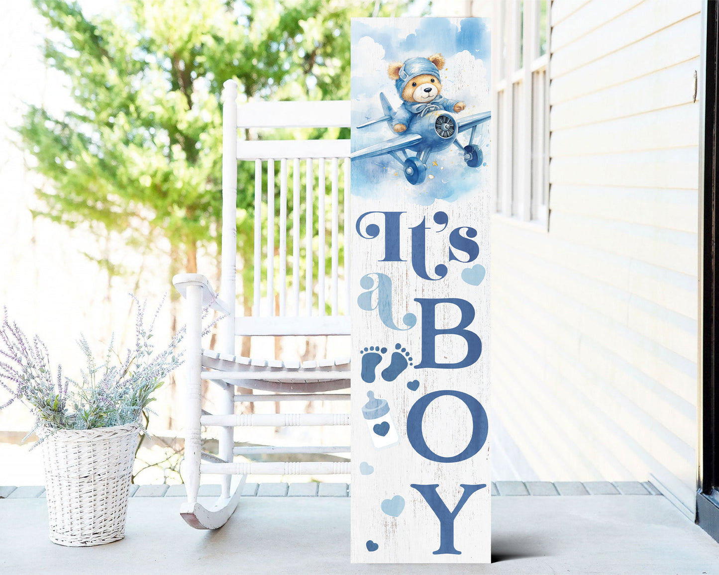 36-Inch 'It's A Boy' Porch Signs, Birth Announcement, Welcome Home Newborn Decor, Porch Decor