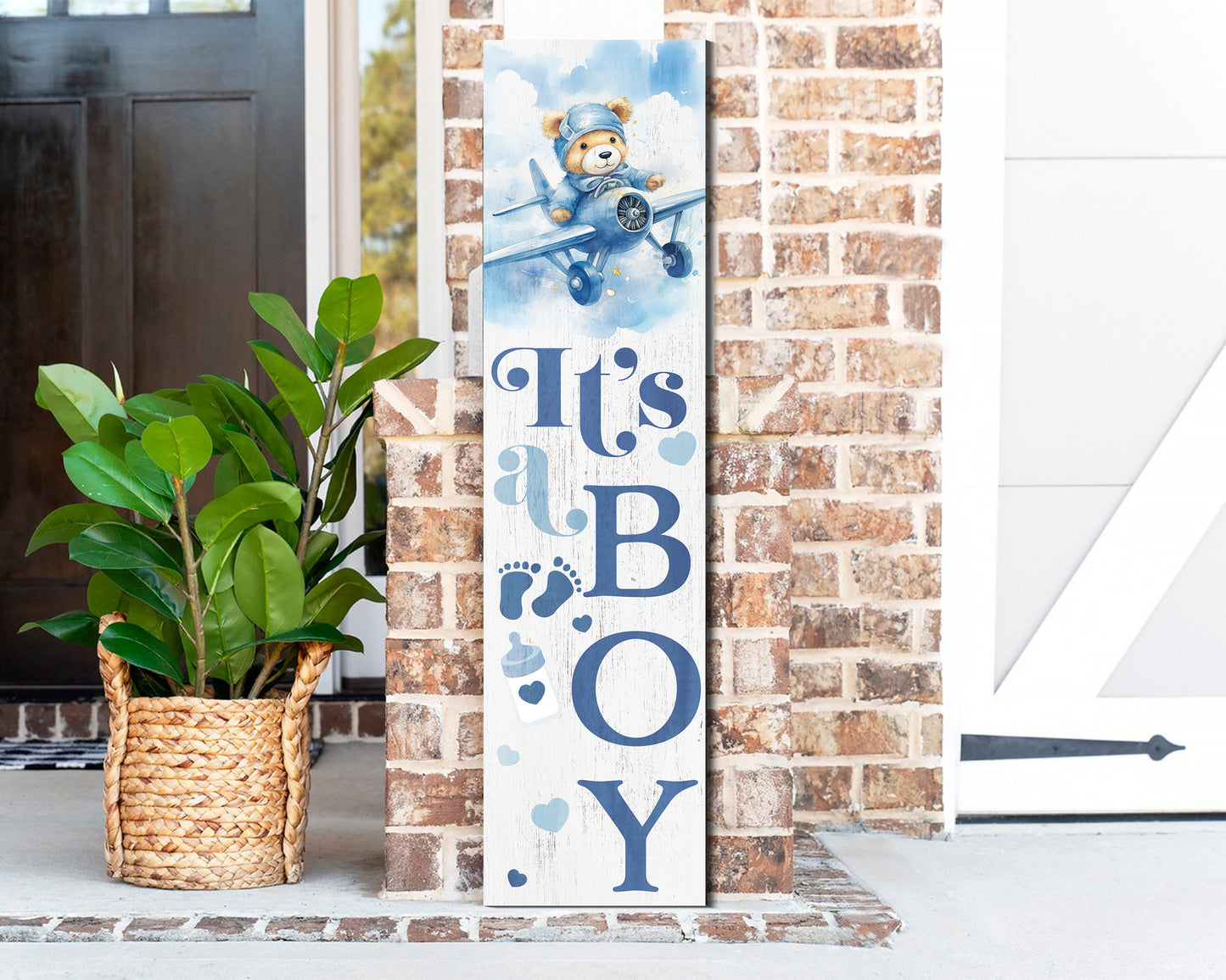 36-Inch 'It's A Boy' Porch Signs, Birth Announcement, Welcome Home Newborn Decor, Porch Decor