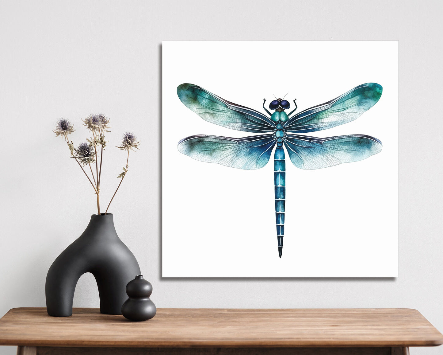 12in Dragonfly Modern Farmhouse Canvas Wall Art, Wall Canvas Printing, Living Room Decor