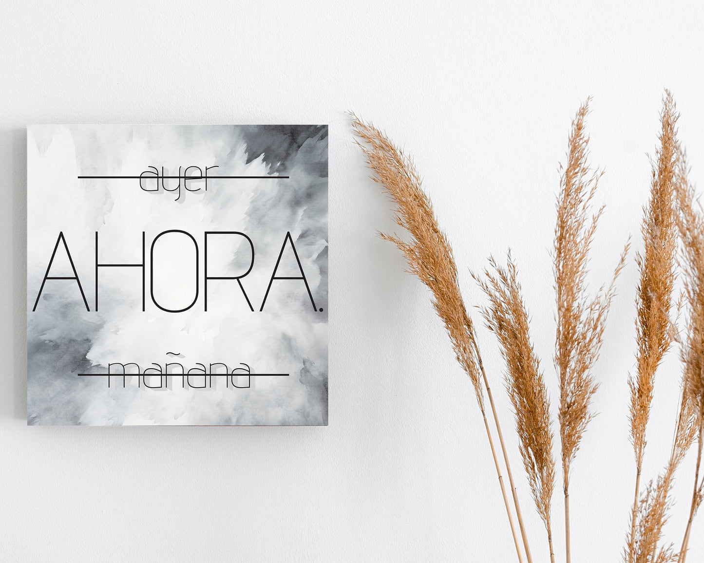 12in 'Ayer Ahora Maana' Modern Farmhouse Canvas Wall Art, Wall Canvas Printing, Living Room Home Decor