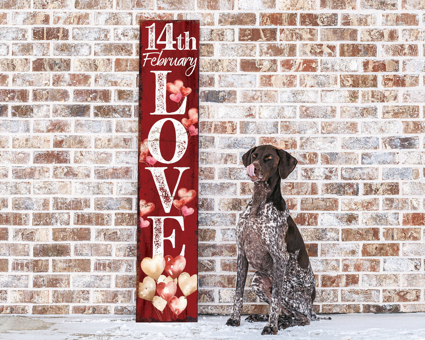 48in 'LOVE' Valentine's Day Porch Sign, Front Porch Valentine's Welcome Sign