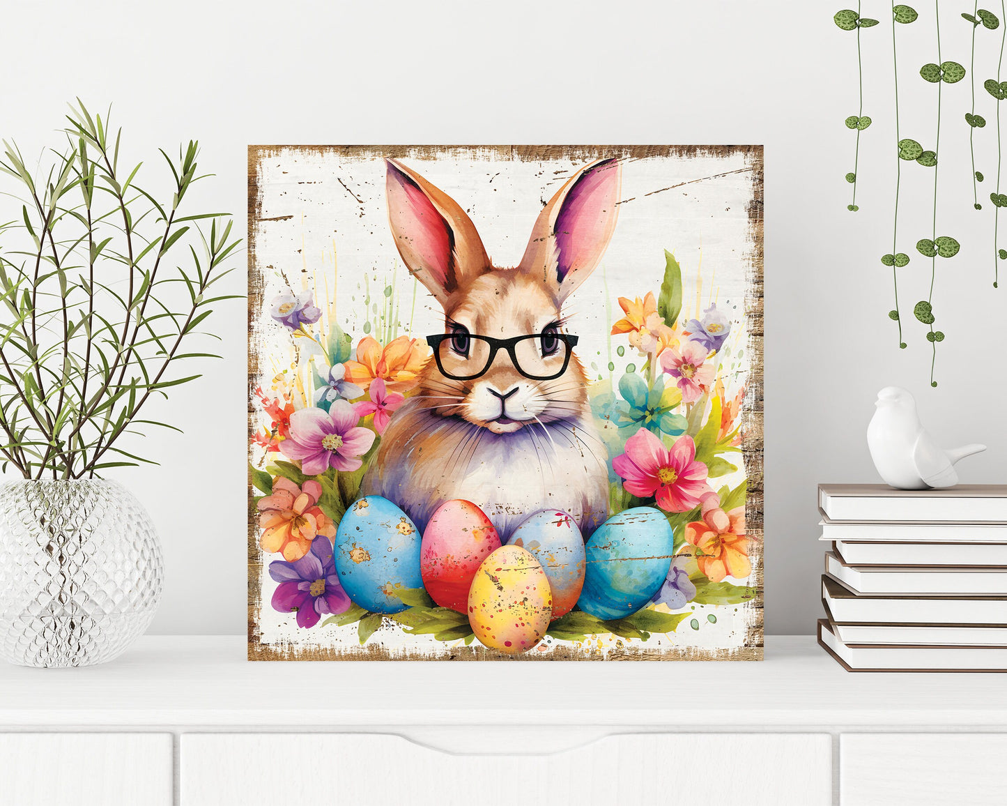 12in Easter Day Canvas, Vintage Decor, Modern Farmhouse Mantel Entryway Decor, Easter Wall Decor