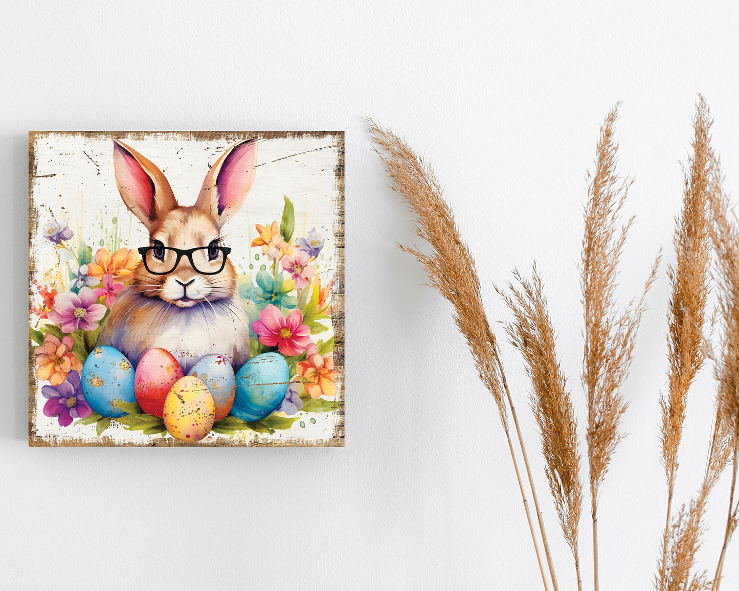 12in Easter Day Canvas, Vintage Decor, Modern Farmhouse Mantel Entryway Decor, Easter Wall Decor