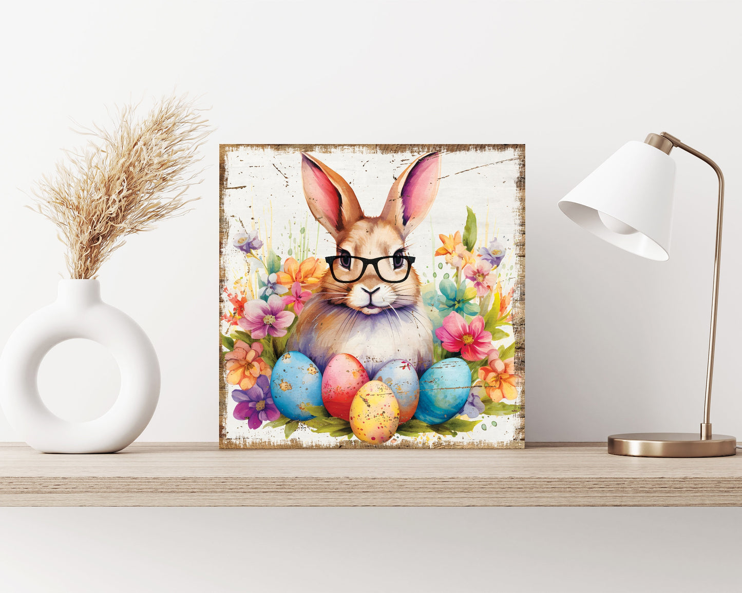 12in Easter Day Canvas, Vintage Decor, Modern Farmhouse Mantel Entryway Decor, Easter Wall Decor