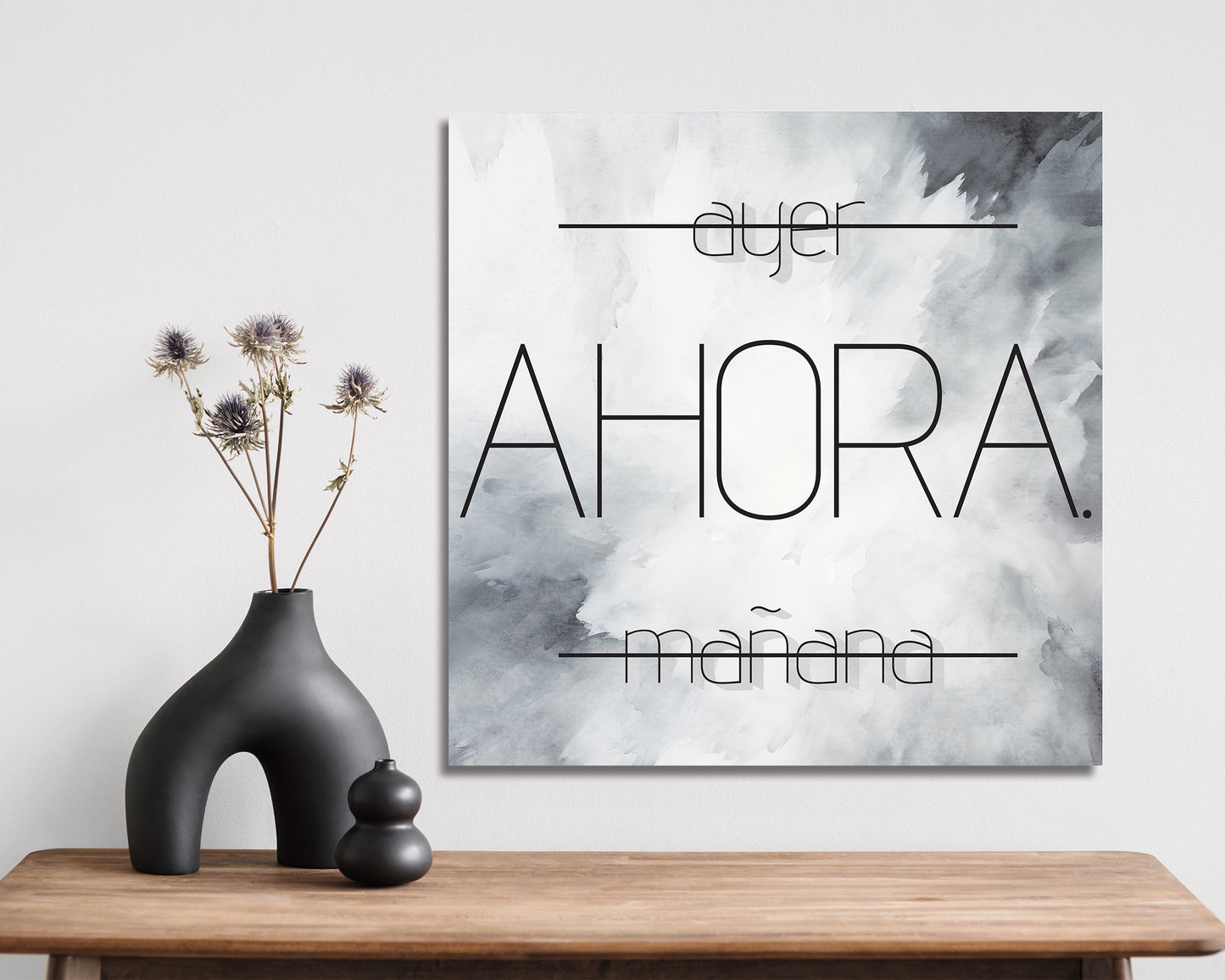 12in 'Ayer Ahora Maana' Modern Farmhouse Canvas Wall Art, Wall Canvas Printing, Living Room Home Decor