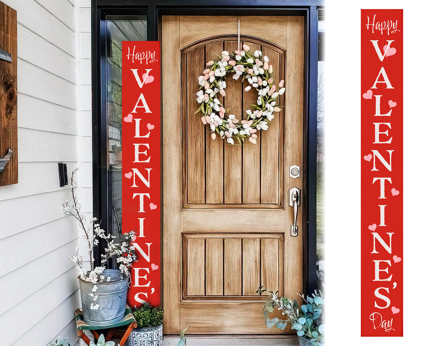 72in Outdoor Happy Valentine's Day Sign for Front Door | Welcome Sign, Welcome Sign for Front Porch Standing