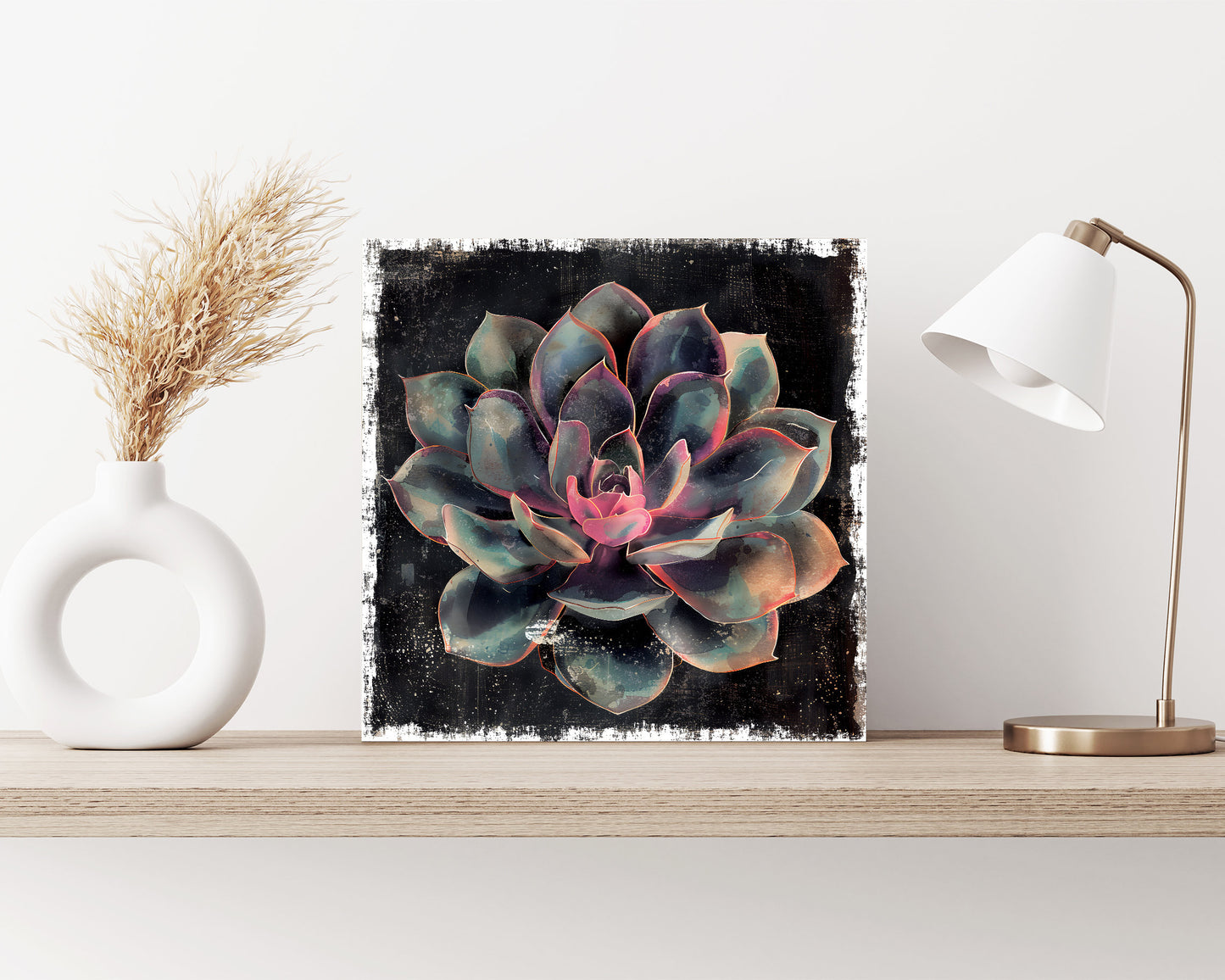 12in Spring Canvas Sign with Succulent Design | Spring Wall Decor, Rustic Farmhouse Decor, Canvas Print Home Decor